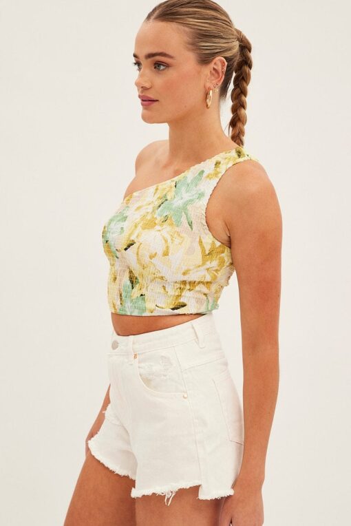 White Relaxed Denim Shorts High Rise - Image 4