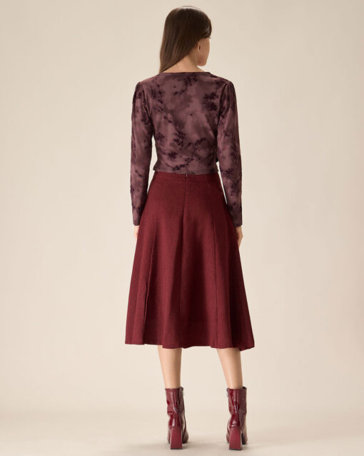 Purple Floral Ruched Wrap Tee - Image 5