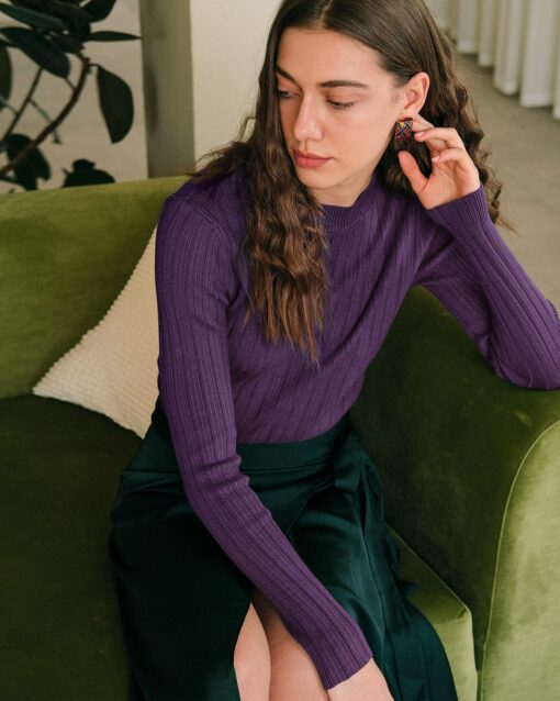 The Round Neck Ribbed Knit Sweater - Image 9
