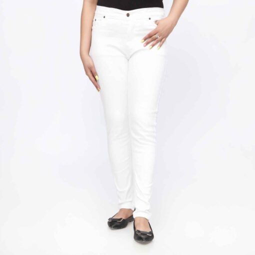 White Slim Fit Denim Pant PW3604 - Image 2