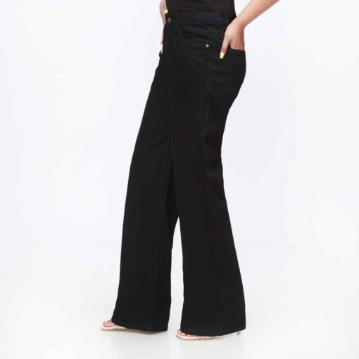Black Flapper Fit Denim Pant PW3616 - Image 2