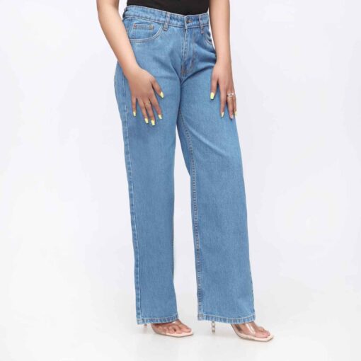 Sky Blue Flapper Fit Denim Pant PW3616 - Image 2