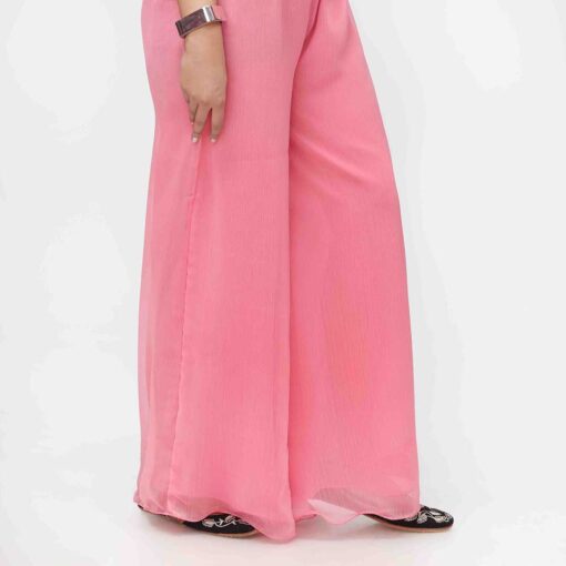 Pink Dyed Chiffon Plazo PW3621 - Image 2