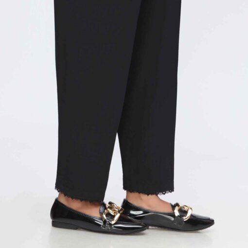 Black Cambric Laced Shalwar PW3643 - Image 3