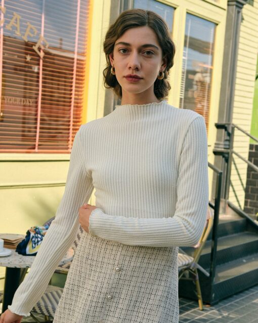 The Solid Mock Neck Slim Fit Tee - Image 2