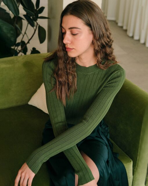 The Round Neck Ribbed Knit Sweater - Image 3