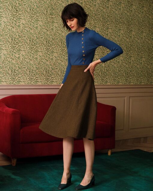 The Solid Mock Neck Ribbed Knit Top - Image 2