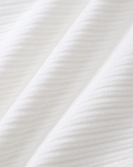 White Square Neck Ribbed Knit Tee - Image 7
