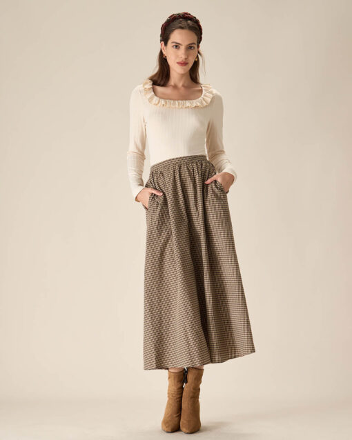 Beige Ruffle Slim Tee - Image 5