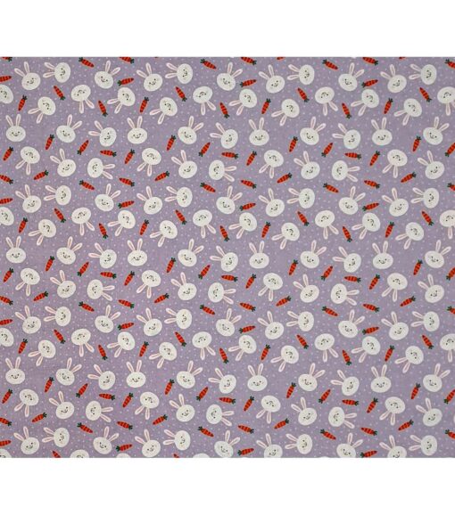 Bunnies & Carrots on Purple Super Snuggle Flannel Fabric