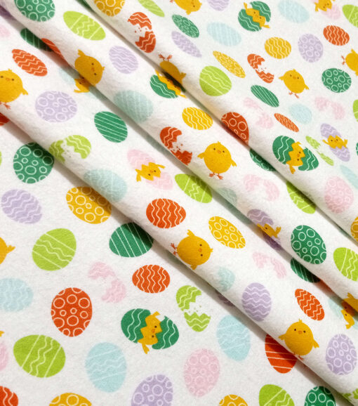 Multicolor Easter Egg Chicks Super Snuggle Flannel Fabric - Image 3