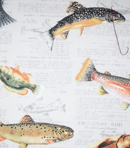 Fabric Fish on Newspaper