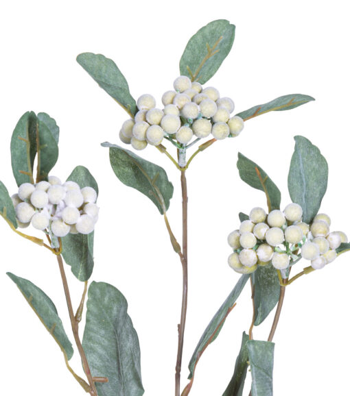 28 White Berry & Leaf Stem - Image 2