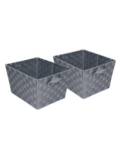 12 x 8 Gray Woven Baskets 2pk