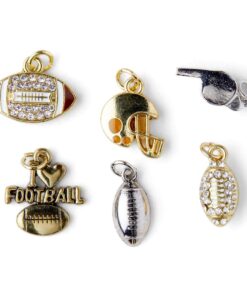 6ct Gold & Silver Football Charms