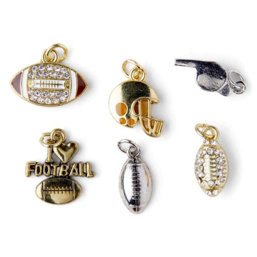 6ct Gold & Silver Football Charms