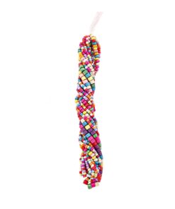 7" x 14" Multicolor Wood & Glass Seed Strung Beads