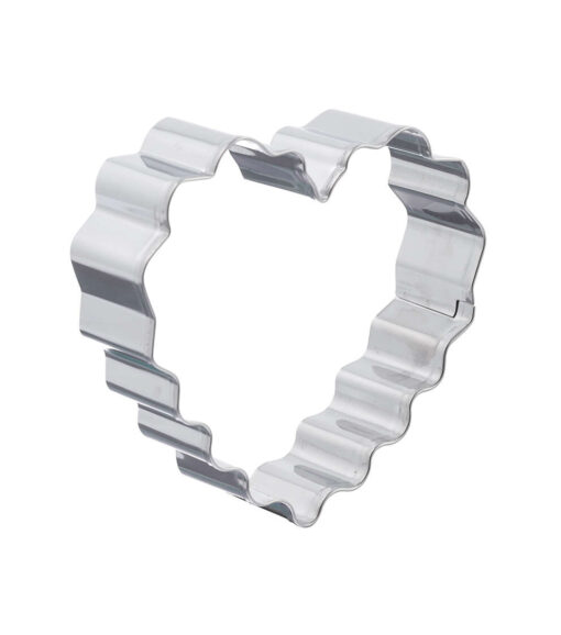 3" x 3.5" Stainless Steel Ruffle Heart Cookie Cutter