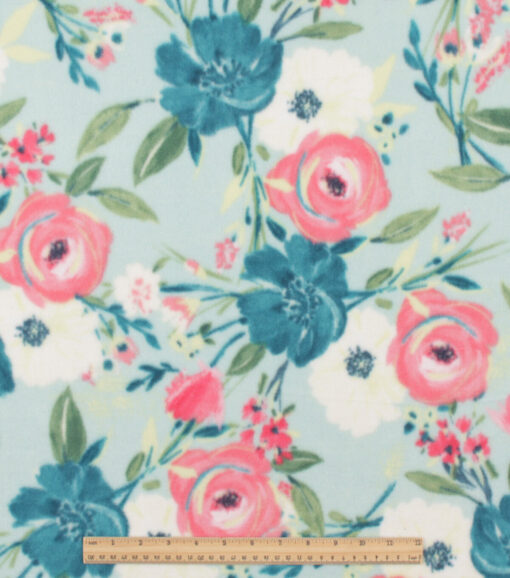Blue Anti Pill Fleece Fabric - Image 2