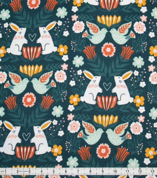 Bunnies & Doves Super Snuggle Flannel Fabric - Image 2