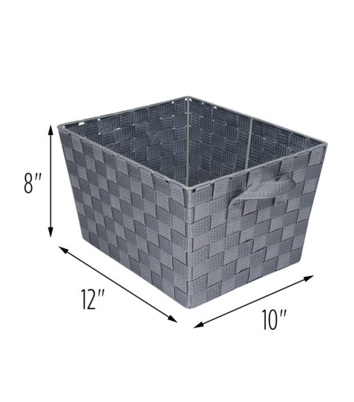 12 x 8 Gray Woven Baskets 2pk - Image 4