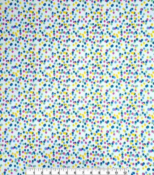Pastel Dots on White Easter Cotton Fabric - Image 3