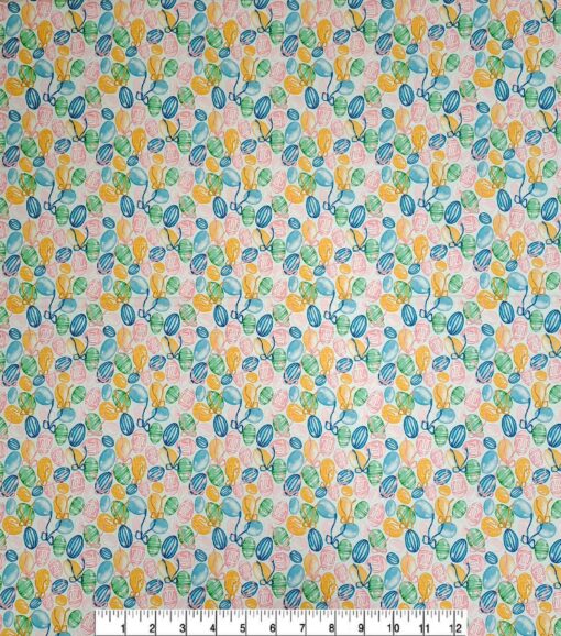 Vintage Eggs & Bows on Cream Easter Cotton Fabric - Image 3