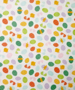 Multicolor Easter Egg Chicks Super Snuggle Flannel Fabric