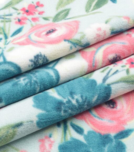 Blue Anti Pill Fleece Fabric - Image 3