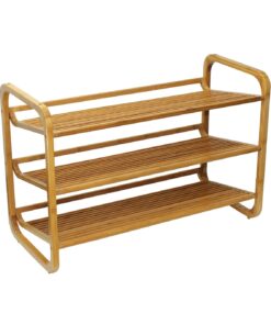 Brown 3 Tier Bamboo Shoe Rack