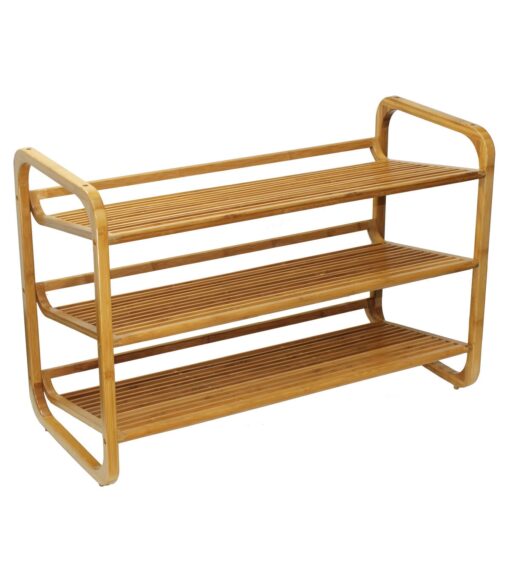 Brown 3 Tier Bamboo Shoe Rack