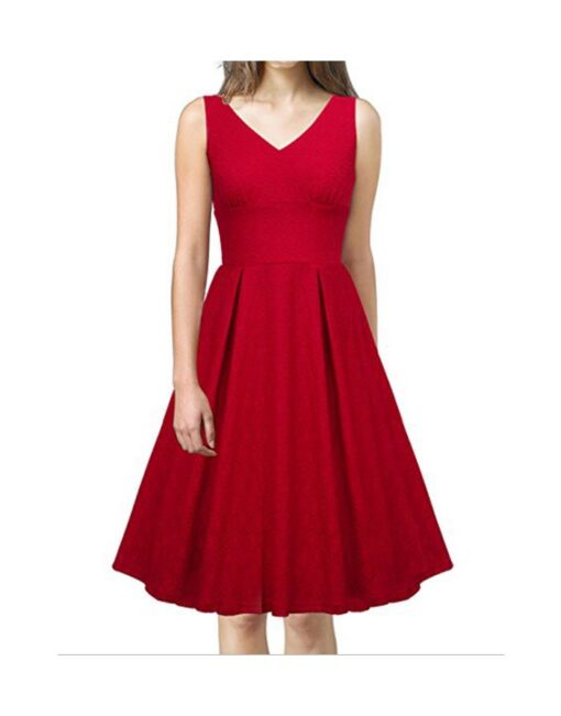 Purple Dress Sleeveless V-Neck Jacquard Solid Color Homecoming Dress Midi Swing Party Evening Dresses - Image 3