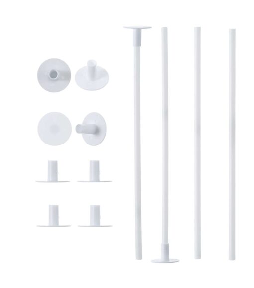 16" x 5" White Plastic Dowel Rods 14pk