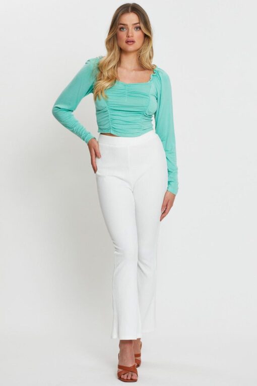 Green Crop Top Long Sleeve - Image 2