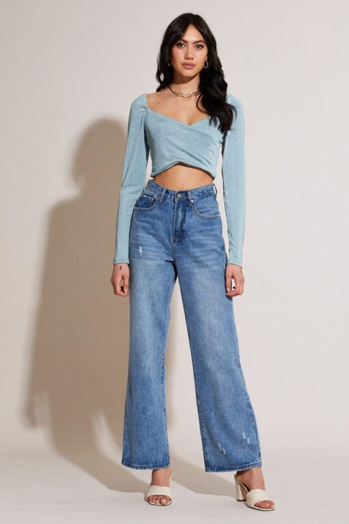 Green Wrap Crop Top - Image 2