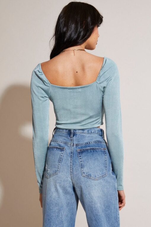 Green Wrap Crop Top - Image 4