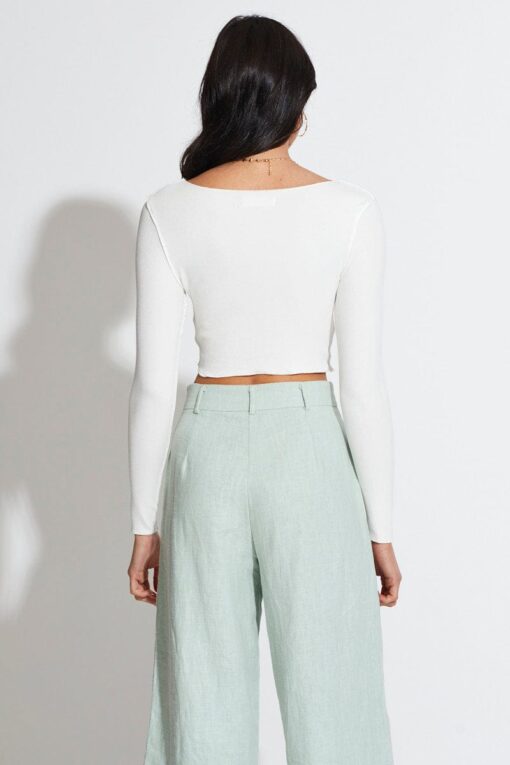 White Crop Top Long Sleeve - Image 4
