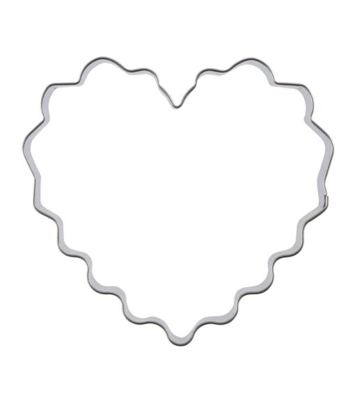 3" x 3.5" Stainless Steel Ruffle Heart Cookie Cutter - Image 3