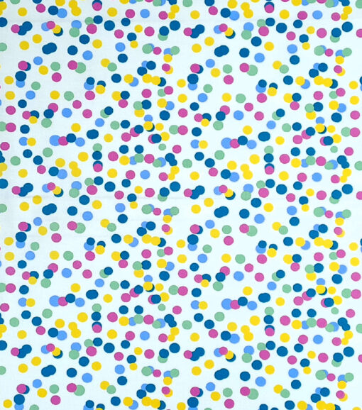 Pastel Dots on White Easter Cotton Fabric