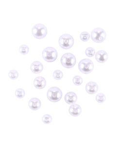 1lb White Round Plastic Pearl Beads 1050pc