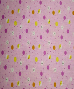 Chicks & Bunny on Pink Easter Cotton Fabric